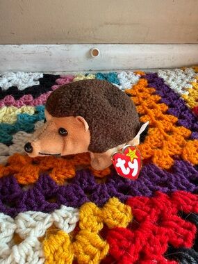 Ty Retired Prickles the Hedgehog Beanie Baby with Original Tags and ERRORS
